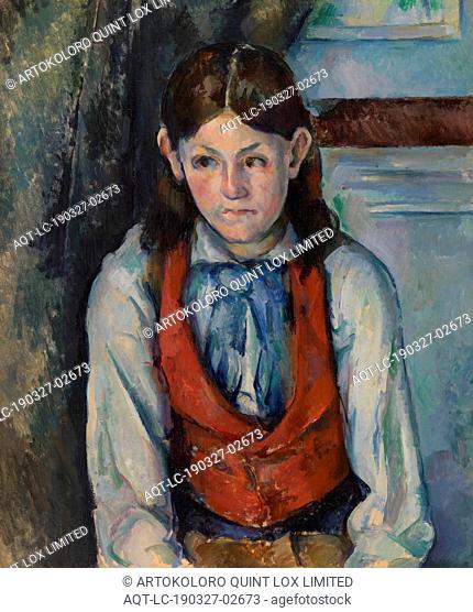 Paul Cézanne: Boy in a Red Vest (Le Garçon au gilet rouge), Paul Cézanne, 1888–1890, Oil on canvas, Cézanne lived in an apartment on the Ile Saint-Louis in...