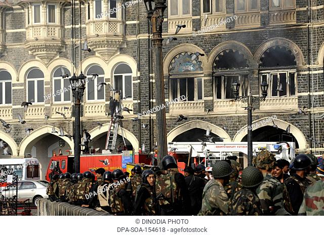 National Security Guard NSG commandos after killing terrorist ; terrorist attack by Deccan Mujahedeen on 26 November 2008 in Bombay Mumbai ; Maharashtra ; India...
