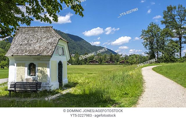 Wayside shrine in the Bavarian countryside, Ruhpolding, Upper Bavaria, Germany, Europe