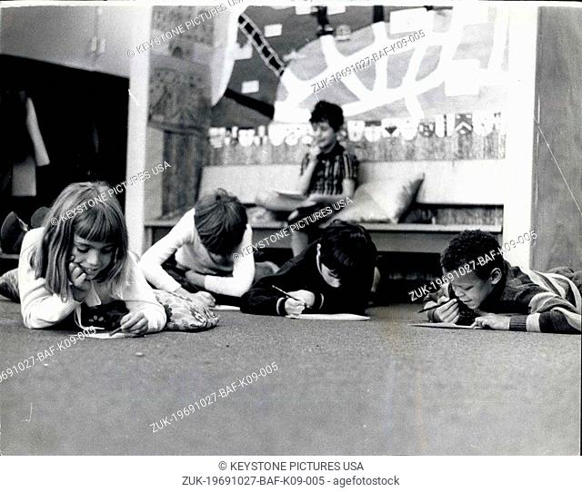 Oct. 27, 1969 - School With Fitted Carpets The new Inner London Education Authority primary school, Prior Weston, which will serve the City's great Barbican...