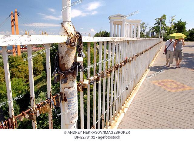 Padlocks on the Mother-in-Law's Bridge, Odessa, Ukraine, Eastern Europe