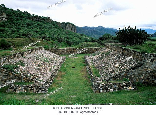 The court for Juego de Pelota (Mesoamerican ballgame), Yagul, Valley of Oaxaca, Mexico. Zapotec civilisation, 7th century BC-16th century