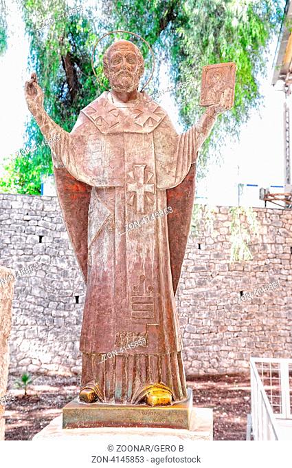 Statue Heiliger Nikolaus Bischof von Myra Türkei, Statue of St. Nicholas was bishop of Myra Turkey