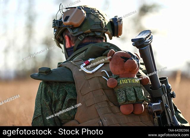 RUSSIA - OCTOBER 30, 2023: A former PMC Wagner serviceman who has joined SOBR Akhmat, a Chechen-based special operations unit of the Russian National Guard