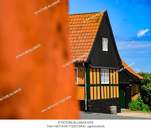 01 July 2019, Denmark, Svaneke: A residential house in Svaneke, a small town on the north-eastern edge of the Danish Baltic Sea island of Bornholm