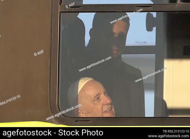 Pope Francis arrives at Rome's Leonardo Da Vinci International airport in Fiumicino, Italy, . Pope Francis opened a six-day visit to Congo and South Sudan on...