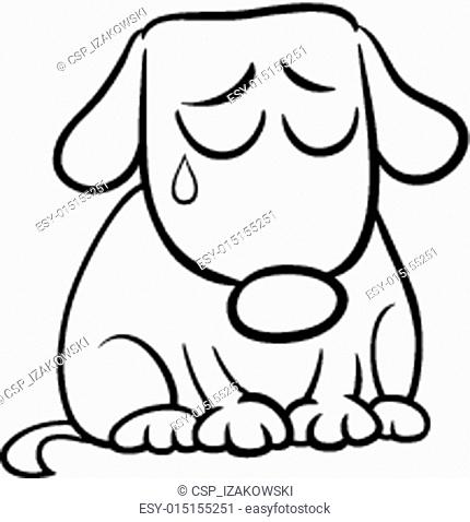 sad dog cartoon coloring page, Stock Vector, Vector And Low Budget Royalty  Free Image. Pic. ESY-015155251 | agefotostock