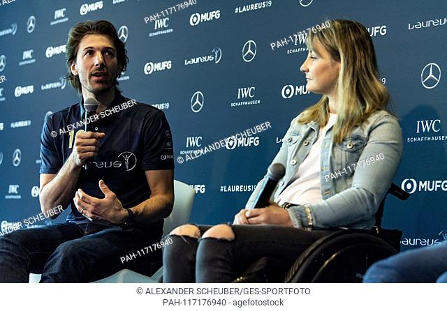 Fabian Cancellara (Laureus Academy Member) and Christina Vogel in a press conference. GES / Sports General / Laureus World Sports Awards 2019, 18.02