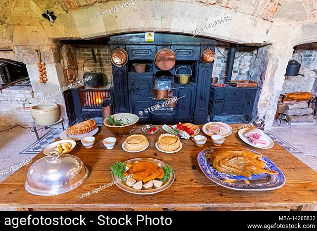 England, Dorset, East Lulworth, Lulworth Castle, Interior View of Kitchen Oven