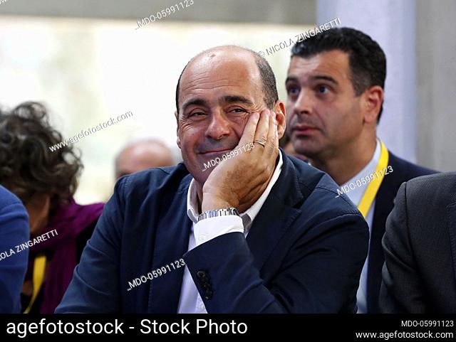 Convention at Piazza Grande' Ex Dogana of the President of the Lazio Region and candidate for the secretariat of the Democratic Party, Nicola Zingaretti
