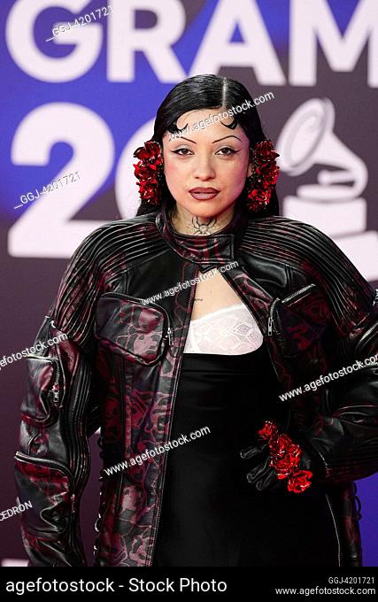 Mon Laferte attends the red carpet during the 24th Annual Latin GRAMMY Awards at FIBES on November 16, 2023 in Seville, Spain