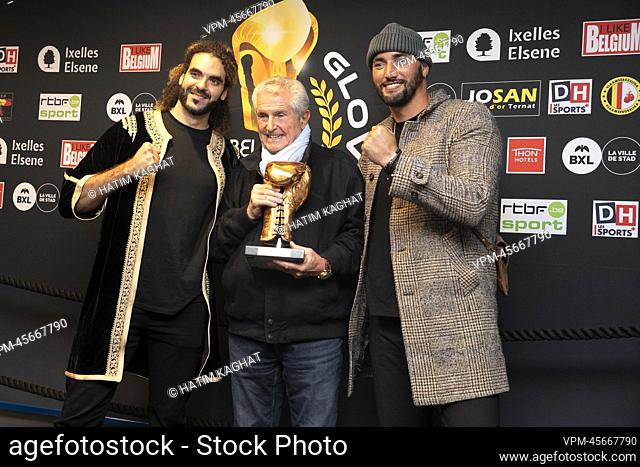 director Adil El Arbi, director Claude Lelouch and director Bilal Fallah pictured during the Golden Gloves boxing award show