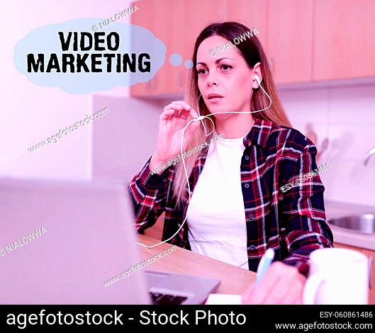 Text showing inspiration Video Marketing, Business concept create short videos about specific topics using articles Sharing Experience Through Video Blogging