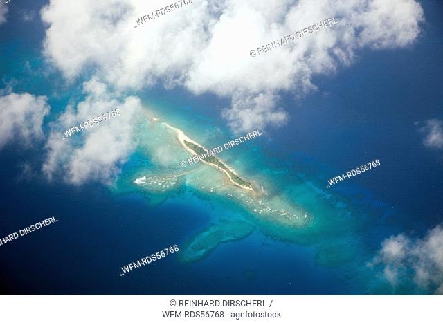 Aerial View of Marshal Islands, Rongelap Atoll, Micronesia, Pacific Ocean, Marshall Islands