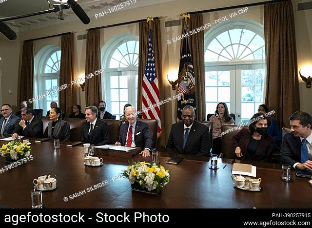 United States President Joe Biden speaks during a cabinet meeting at the White House in Washington, DC, US, on Thursday, Jan. 5, 2023