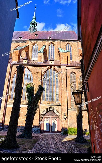 South side of the Nikolaikirche (St. Nicholas Church), Hanseatic City of Stralsund, Mecklenburg-Western Pomerania, Germany, UNESCO World Heritage Site