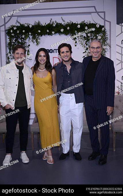 June 8, 2022, Mexico City, Mexico: (L-R) Director Gary Alazraki, Adria Arjona, Diego Boneta, Pedro Damian  attend a film press conference to promote 'Father of...