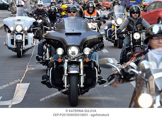 Meeting of fans of Harley-Davidson motorbikes, Prague Harley Days, took place in Prague, Czech Republic, September 5, 2015