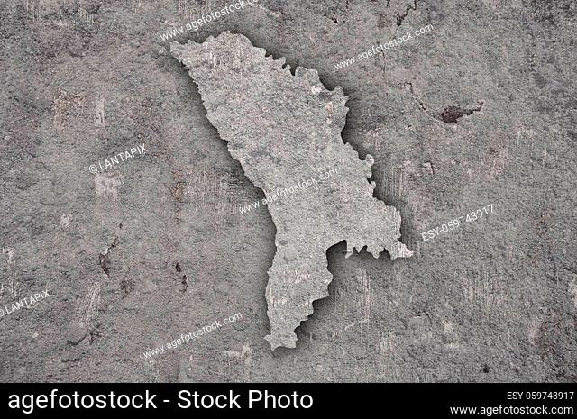 Map of Moldova on weathered concrete
