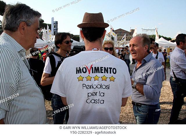 Rome, Italy 11th October 201 4 The Five Star Movement political party national meeting at the Circus Maximus area, Rome, Italy