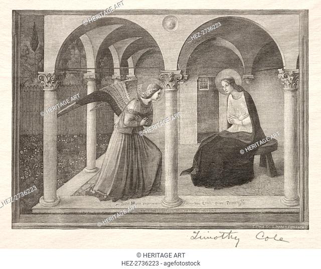 Old Italian Masters: The Annunciation, 1888-1892. Creator: Timothy Cole (American, 1852-1931)