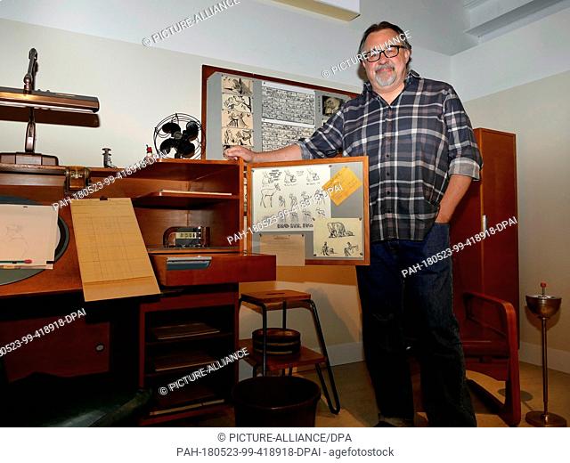16 May 2018, US, San Francisco: Don Hahn stands in a reconstructed art studio at The Walt Disney Family Museum. The museum is honouring nine legendary Disney...