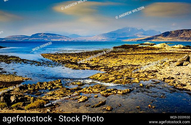 The mouth of the Old River at Ord, Isle of Skye as it enters Loch Eishort