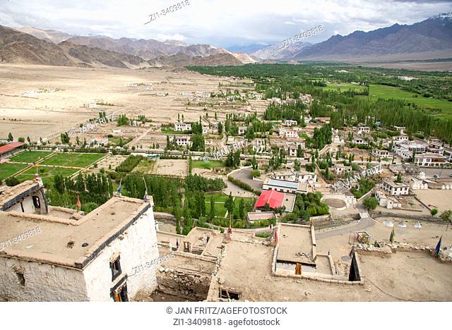 view at Indus valley from Thiksey monastery, Ladakh, India