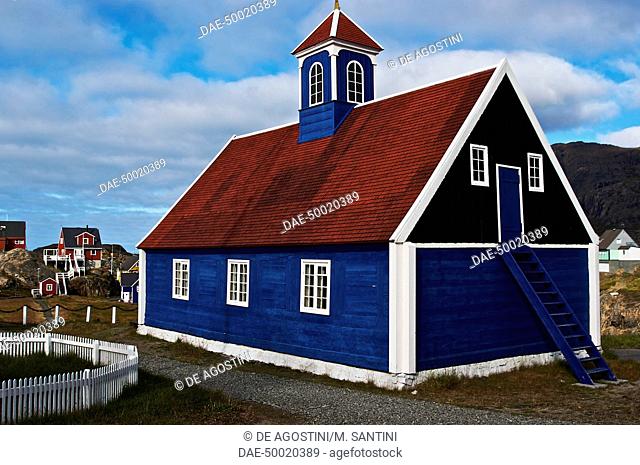 Church in Sisimiut, Qeqqata, Greenland, overseas territory of Denmark