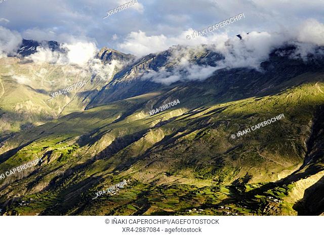 View from Shashur Gompa, Lahaul Valley, Keylong, Himachal Pradesh, India