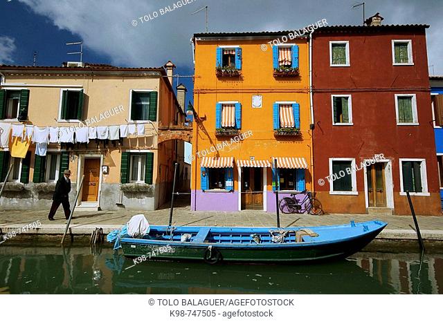 Colorful houses. Burano Island. Venice. Veneto, Italy