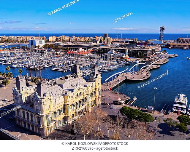 View of the Port Vell in Barcelona, Catalonia, Spain