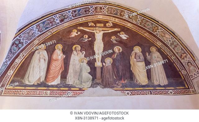 Fresco painting, Papal Basilica of Saint Francis of Assisi, Basilica Papale di San Francesco, Assisi, Perugia, Umbria, Italy