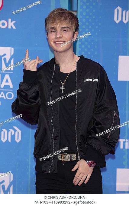 Mike Singer attend the 2018 MTV EMAs, Europe Music Awards, at Bizkaia Arena in Bilbao Exhibition Centre (BEC) in Bilbao, Spain, on 04 November 2018