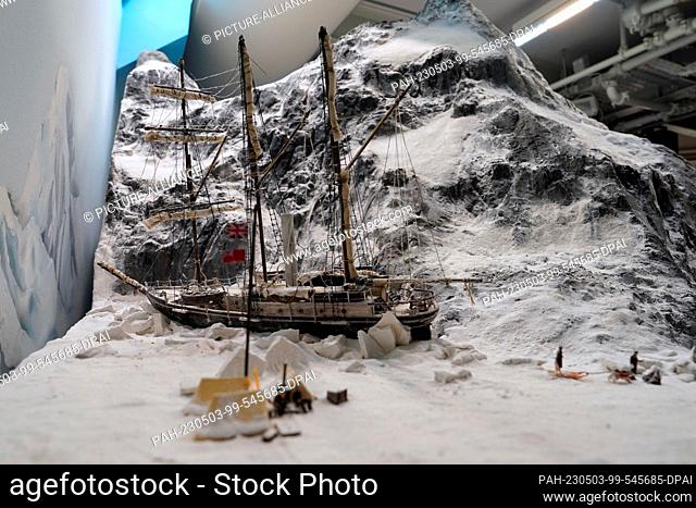 03 May 2023, Hamburg: View of the Endurance expedition in Antarctica in the new Patagonia and Argentina section in Miniatur Wunderland