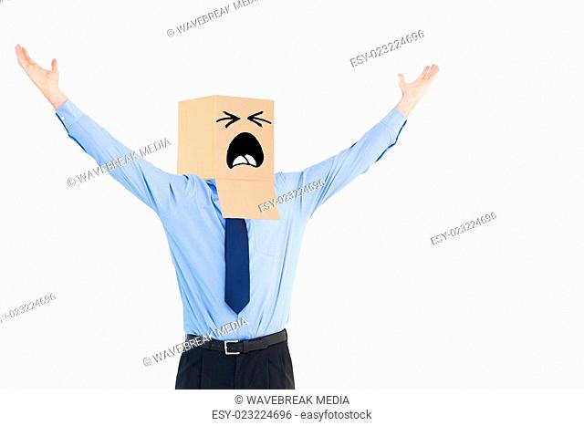 Composite image of cheering anonymous businessman