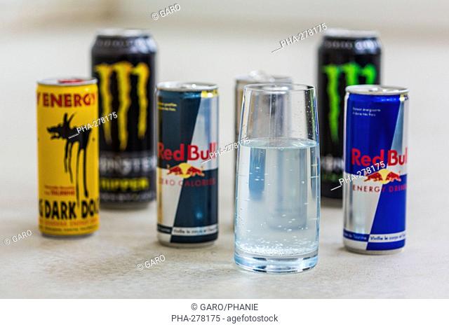 Assorted energy drinks