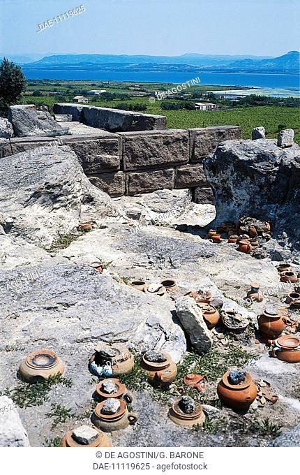 Burial urns, Phoenician Tophet (Sanctuary), 8th-1st century BC, ancient necropolis of Sulcis, Sant'Antioco, Sardinia, Italy