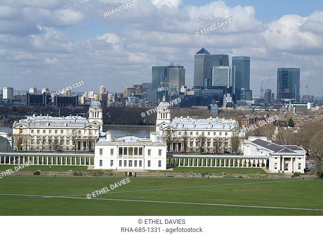View over London from Greenwich, UNESCO World Heritage Site, SE10, England, United Kingdom, Europe