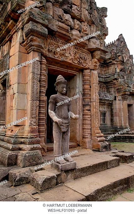 Thailand, Buri Ram Province, Khmer Temple, Prasat Phanom Rung, Temple and sculpture