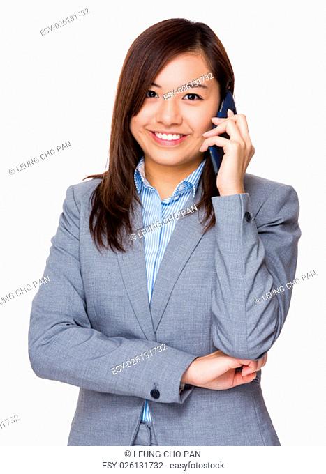 Young businesswoman talk to cellphone