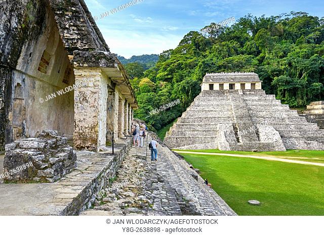 Temple of Inscriptions or Templo de Inscripciones, Ancient Maya Ruins, Palenque Archaeological Site, Palenque, Mexico, UNESCO