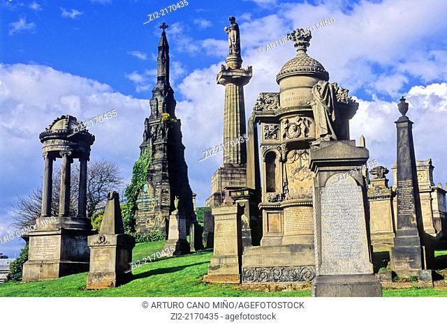 The Glasgow Necropolis. Glasgow, Scotland, United Kingdom