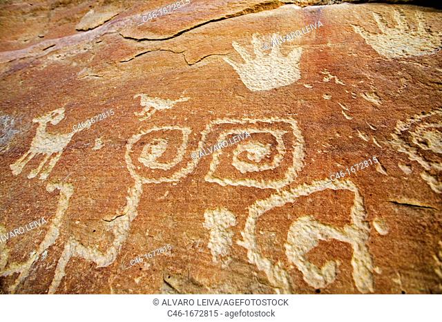 Anasazi petroglyphs at Mesa Verde National Park, Colorado, USA