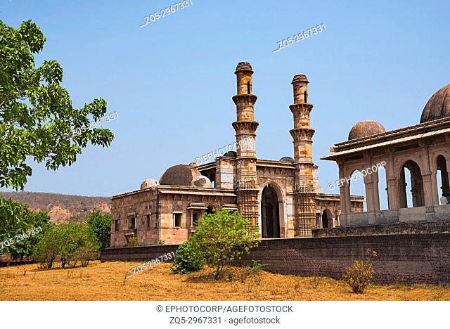 Outer view of Kevada Masjid (Mosque), UNESCO protected Champaner - Pavagadh Archaeological Park, Gujarat, India