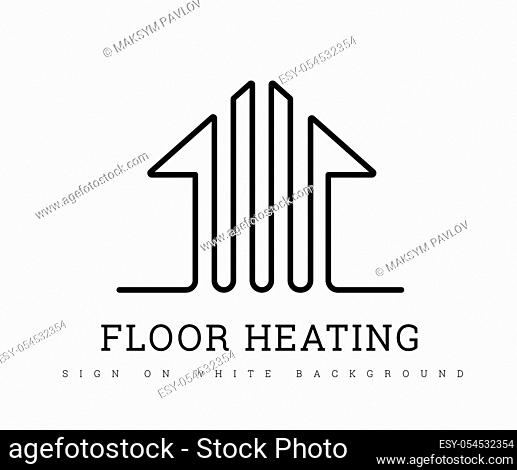 Heating floor vector sign on a white background. Warm floor logo design
