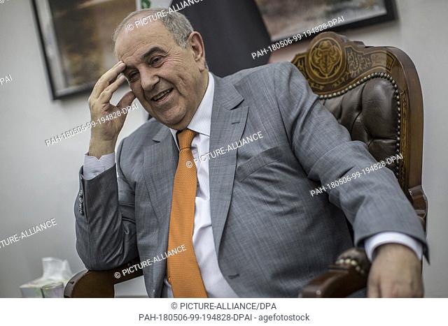 A picture made available on 07 May 2018 shows Iraqi Vice-President and leader of the Iraqi National Coalition (Al-Wataniya) Ayad Alawi during a press conference...