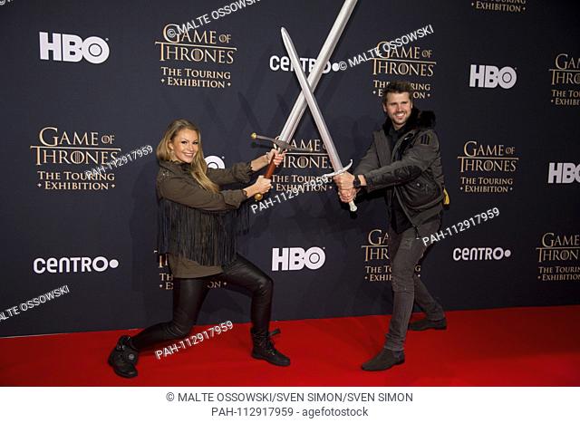Jana Julie KILKA, actress, Thore SCHOELERMANN, Schölermann, actor, opening of the exhibition ""Game of Thrones"" - Touring, Red Carpet, Red Carpet Show, Arrival