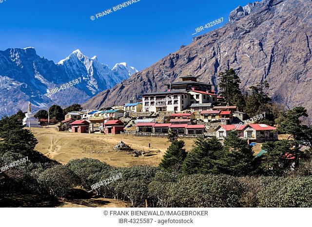 View of Tengboche Gompa monastery, located on an altitude of 3850m, Tengboche, Solo Khumbu, Nepal