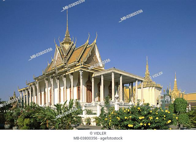 Cambodia, Phnom Penh, Königspalast,  Silver pagoda, park,  Asia, southeast Asia, palace installation, palace, temples, Pagoda, Vihear Preah Keo, built 1962